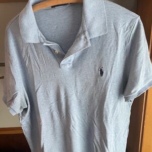 Men’s light blue cotton polo shirt